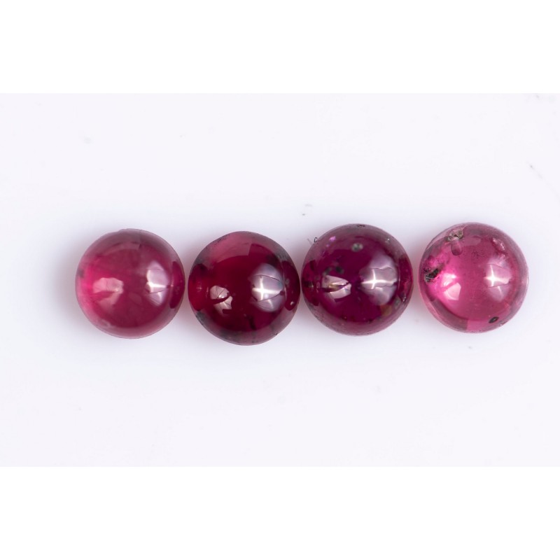 4 pieces ruby 0.46ct heated round cabochons