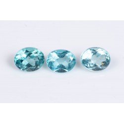 3 pieces blue apatite 1.25ct oval cut