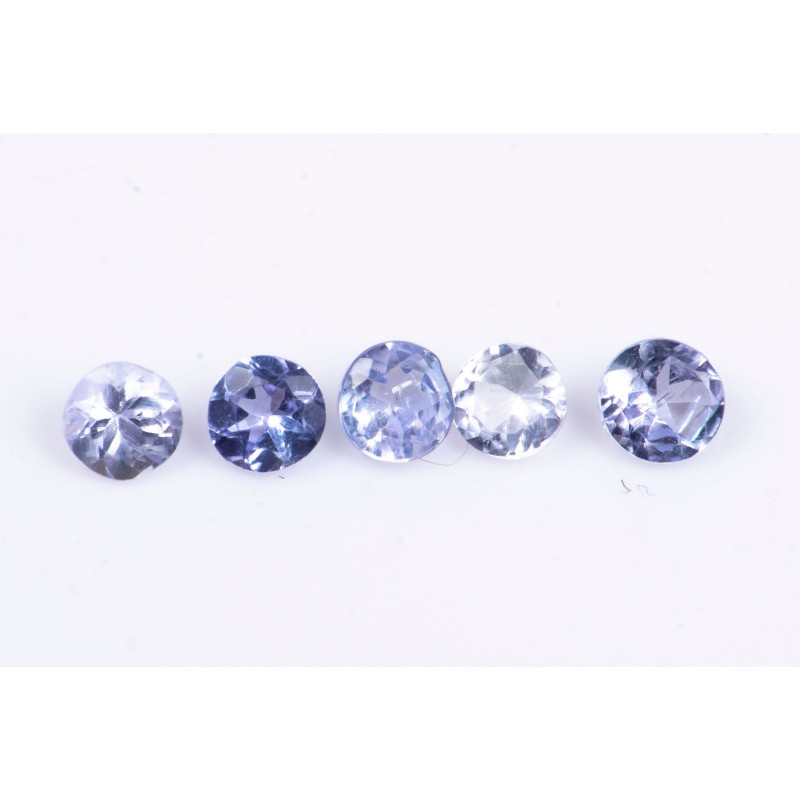 5 pieces tanzanite 0.34ct 23.-2.4mm round cut