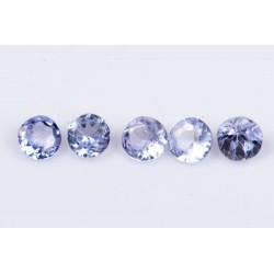 5 броя танзанит 0.35ct 2.3-2.4mm кръгла шлифовка