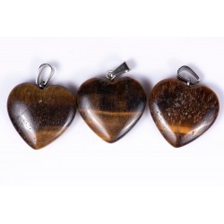 3 pieces tiger eye heart pendants 20mm 49.1ct