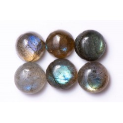 6 pieces labradorite 10.38ct 7mm round cabochons