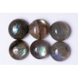 6 pieces labradorite 9.69ct 7mm round cabochons