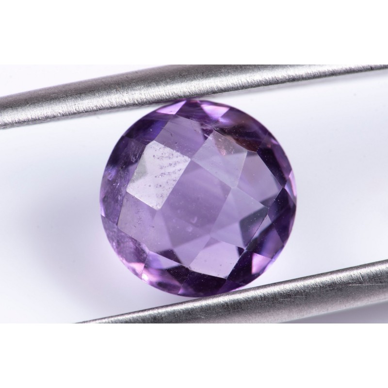 Amethyst 3.03ct 9mm checkers cut