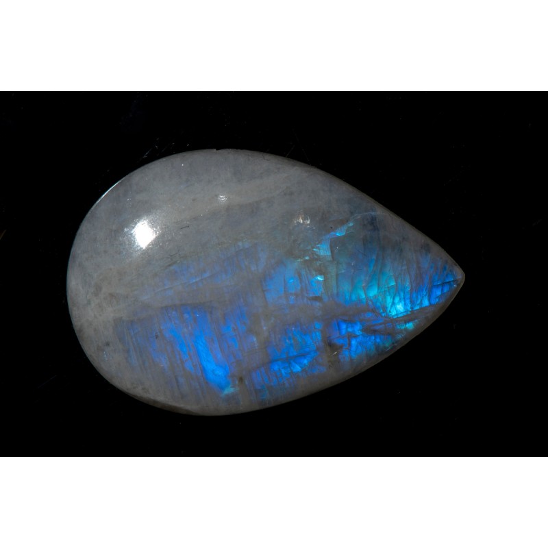 Rainbow moonstone 49.9ct teardrop cabochon