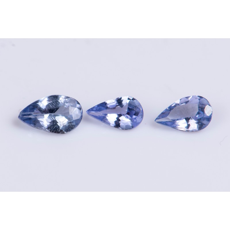 3 броя танзанит 0.62ct 5x3mm капковидна шлифовка