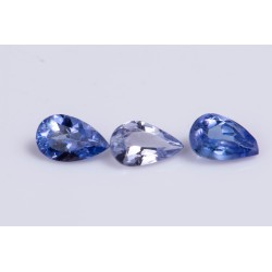 3pcs tanzanite 0.66ct 5x3mm teardrop cut