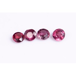 4 pieces ruby 0.35ct round cut untreated