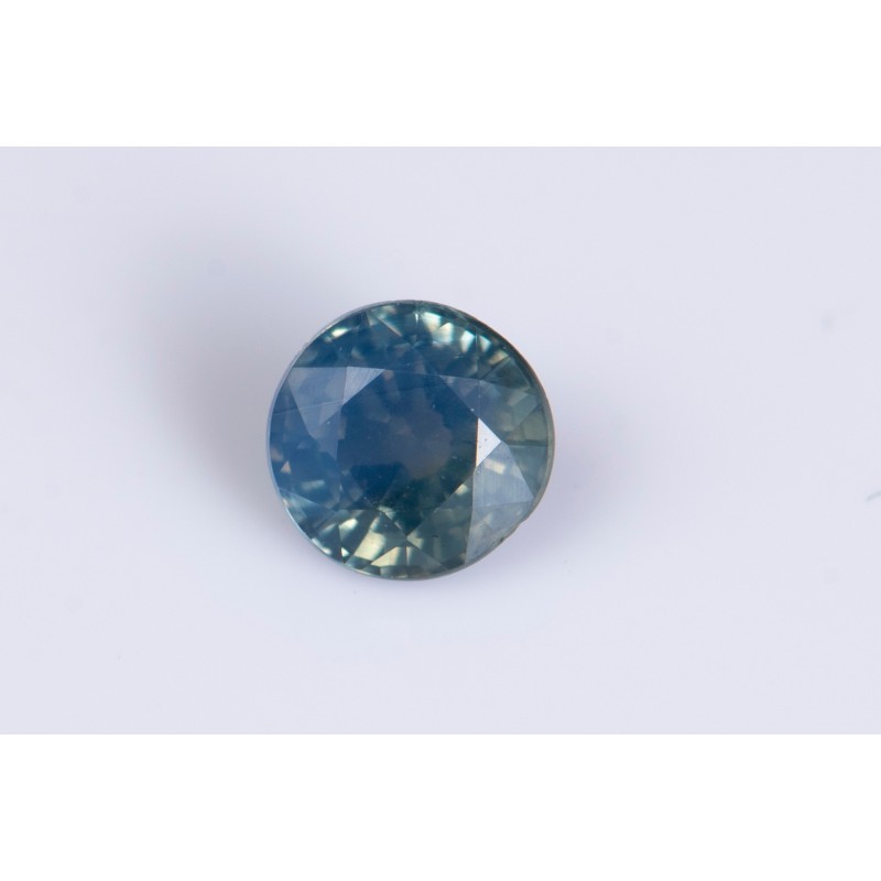 Greenish blue sapphire 0.36ct 3.7mm round cut heated