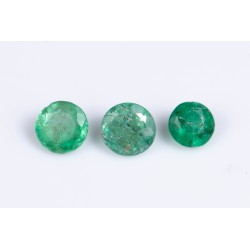 3 pieces Zambian emerald 0.53ct 3.4mm round cut