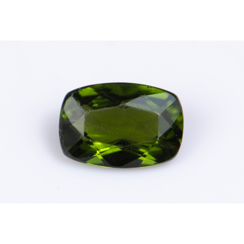 Green chrome diopside 0.57ct cushion cut