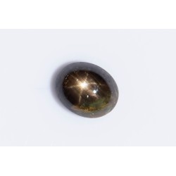 Black star sapphire 1.48ct 6-ray star oval cabochon