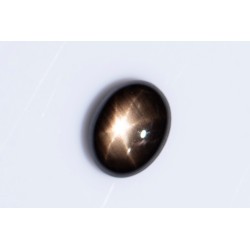 Black star sapphire 1.16ct 6-ray star oval cabochon