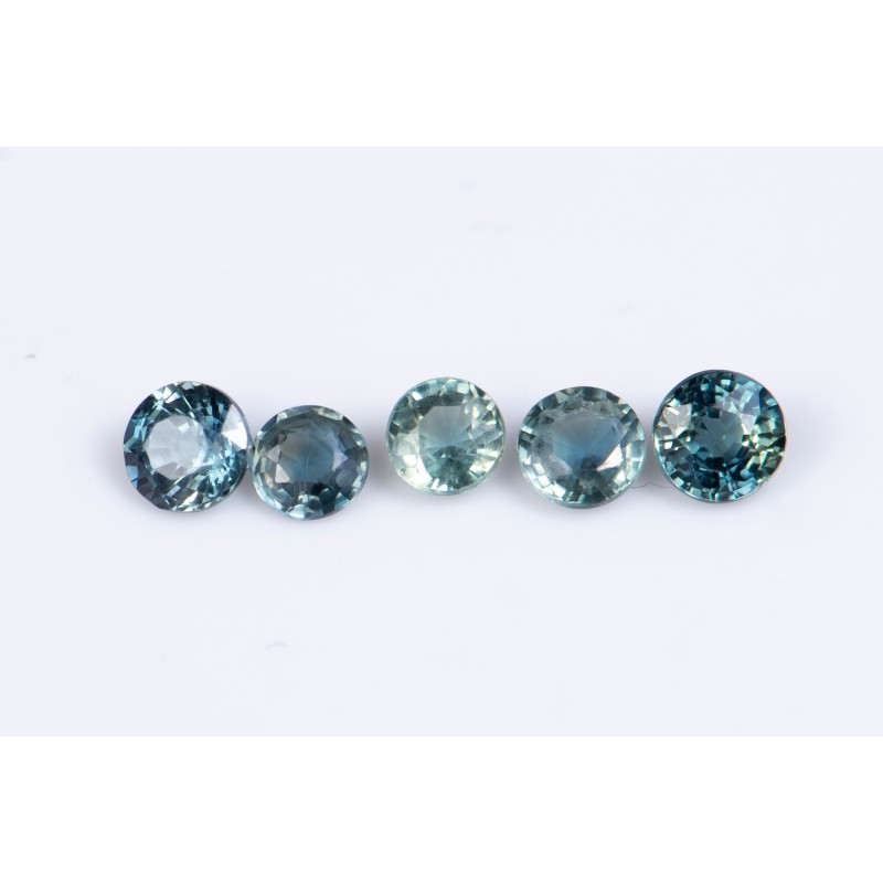 5 pieces Blue sapphire 0.75ct round cut