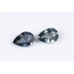 Pair of blue sapphire 1.02ct VS untreated Australian teardrop cut