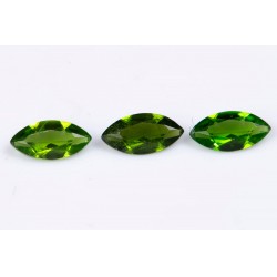 3 pieces green chrome diopside 0.65ct marquise cut
