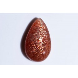 Big sunstone confetti 32.6ct teardrop cabochon