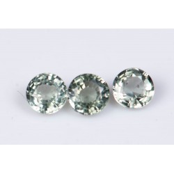 3 pieces green sapphire 0.60ct  3mm heated round cut