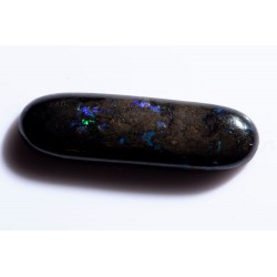 Black opalized wood 6.25ct oval cabochon