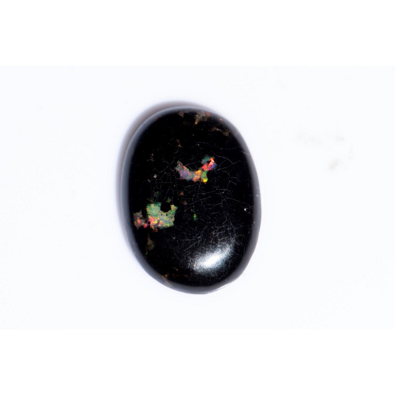 Black opalized wood 3.39ct oval cabochon