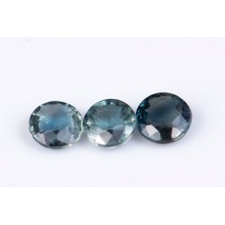 3 pieces Blue sapphire 0.49ct 3.2mm heated round cut