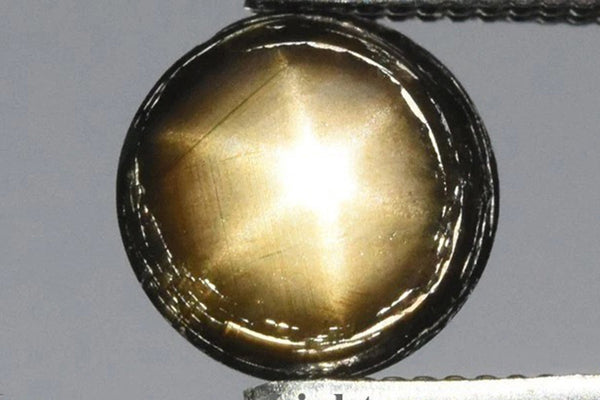 Natural black 6-ray star sapphire 1.41ct 6mm round cabochon untreated loose gemstone for jewelry