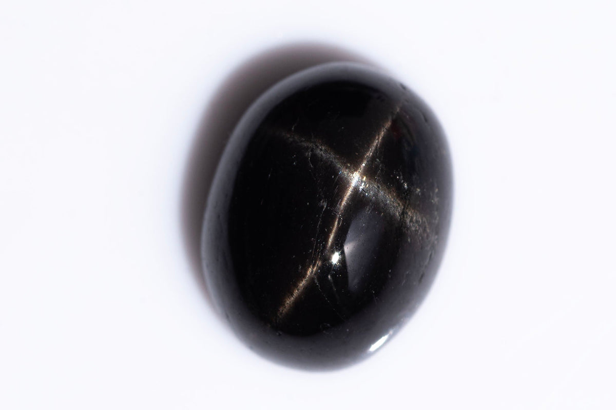 Natural black star diopside 2.92ct 9x7mm oval cabochon loose gemstone