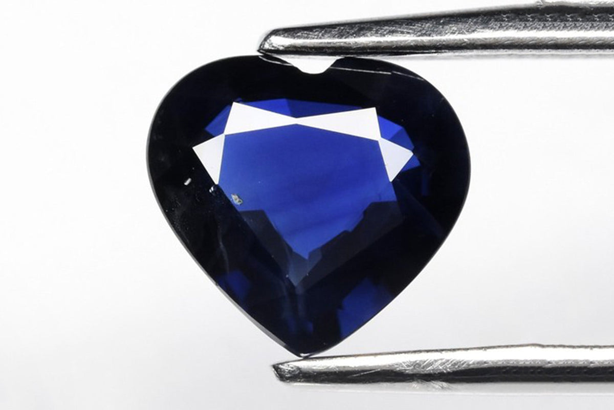 Natural blue sapphire 0.78ct VS heart shape heated loose gemstone Australia origin