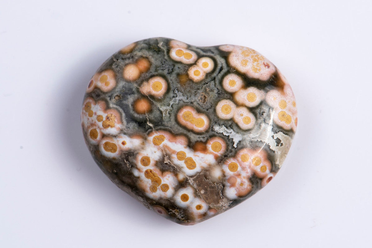 Natural ocean jasper heart carving 8.9g loose gemstone for jewelry