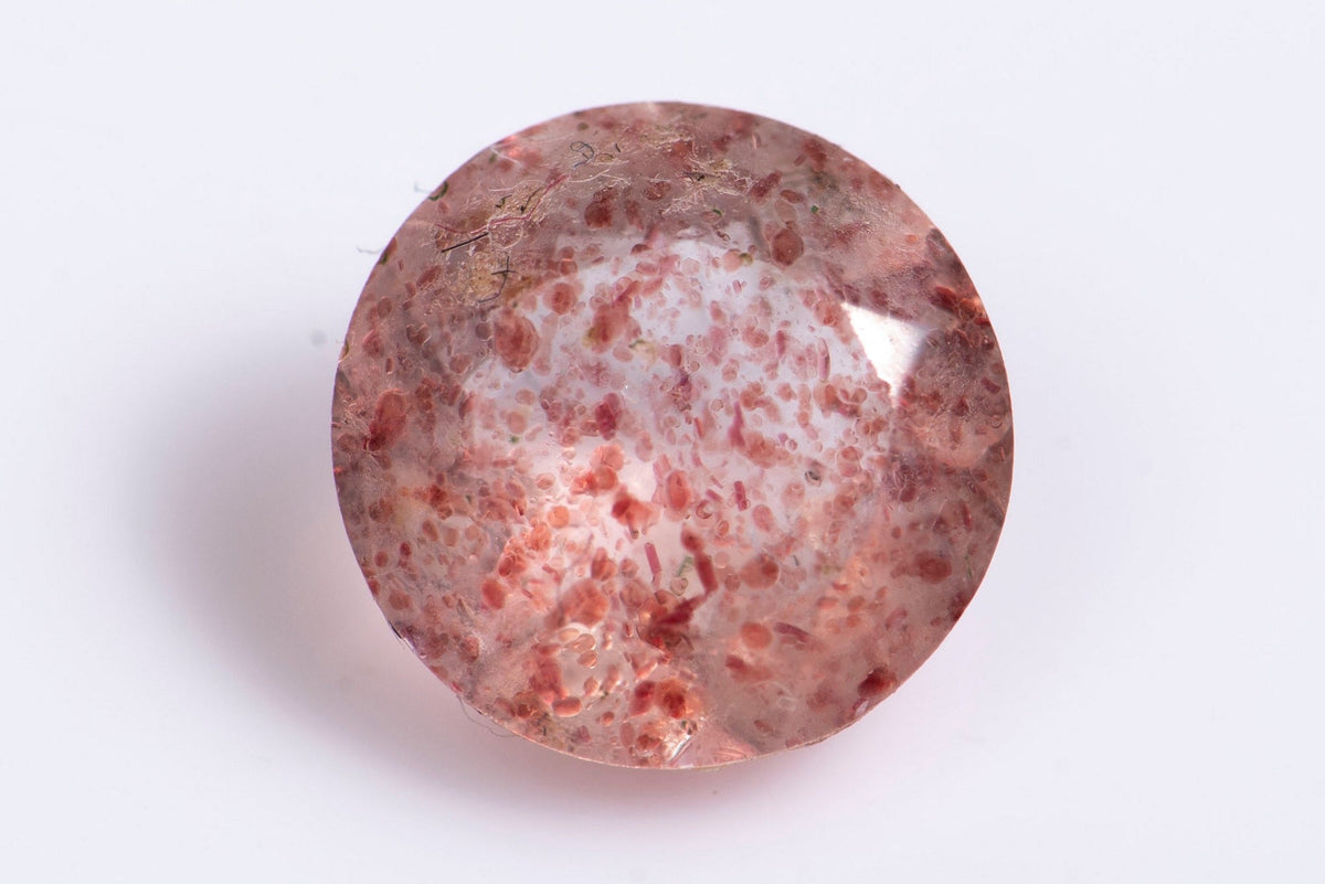Natural strawberry quartz 0.69ct 6mm round cut loose gemstone for jewelry