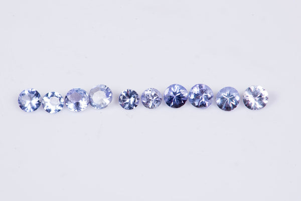 10 Pieces Natural Tanzanite 0.79ct 2.4-2.7mm Round Cut