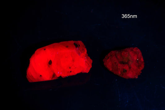 2pcs rough ruby crystals with strong fluorescence 22.1ct