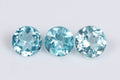 Natural blue apatite 3 pieces 0.75ct 4mm round cut loose gemstones for jewelry