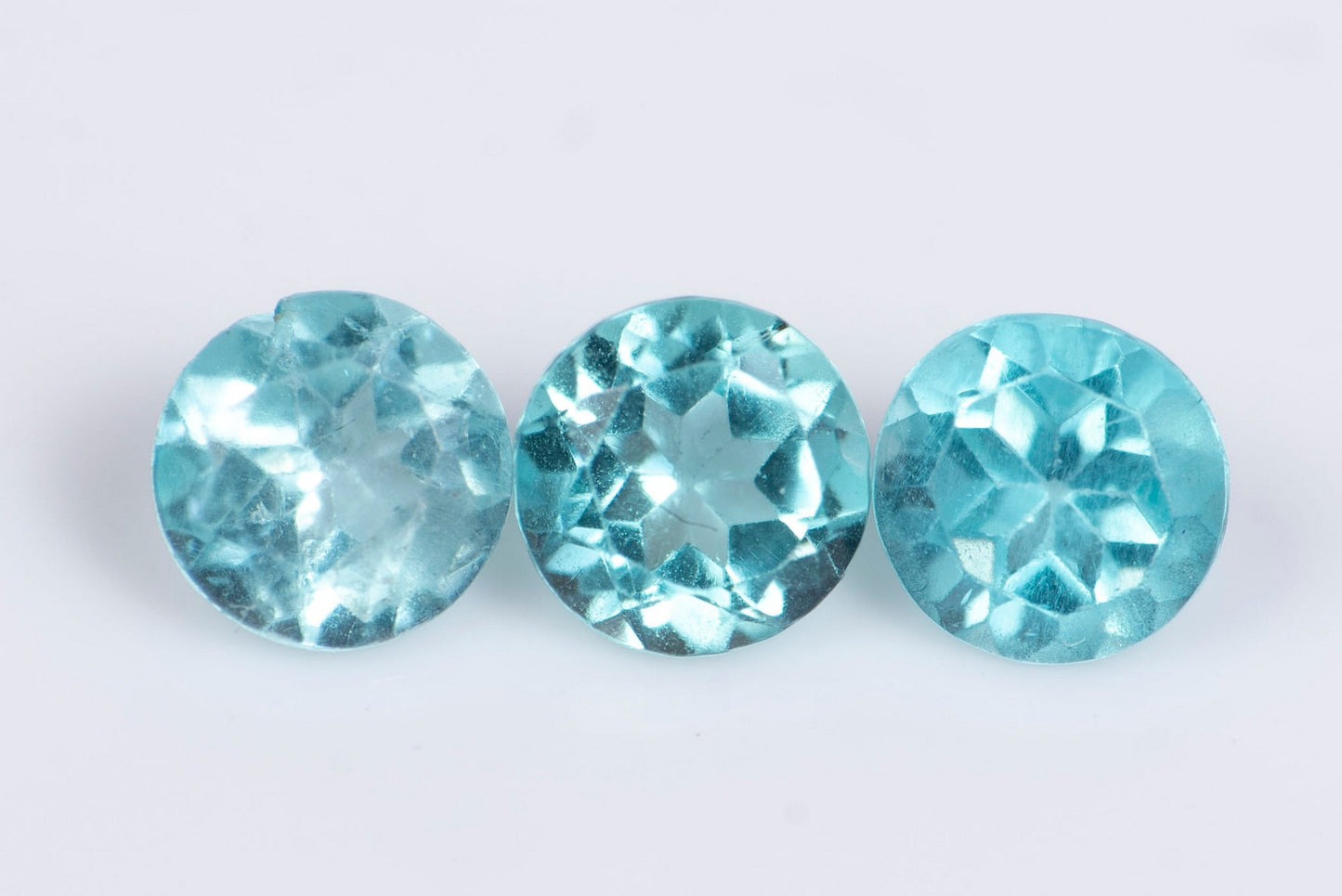 3 pieces blue apatite 0.79ct 4mm round cut
