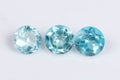 Natural blue apatite 3pcs 0.83ct 4mm round cut loose gemstones for jewelry