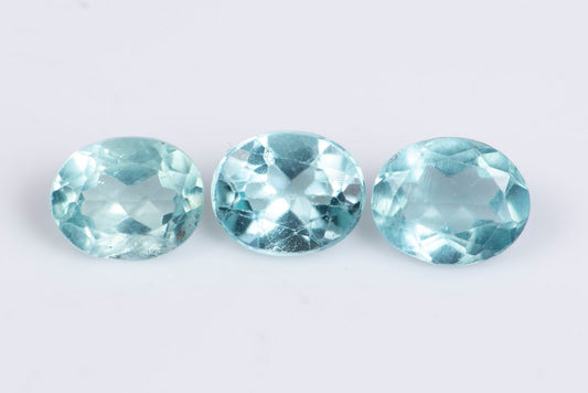 3 pieces blue apatite 1.10ct oval cut