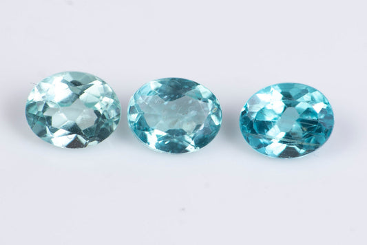 3 pieces blue apatite 1.13ct oval cut