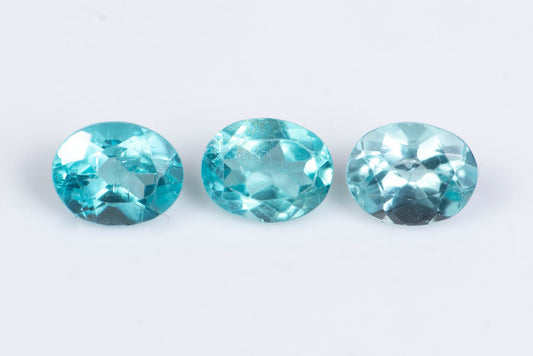 3 pieces blue apatite 1.22ct oval cut