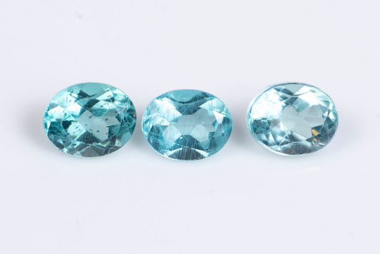 3 pieces blue apatite 1.25ct oval cut