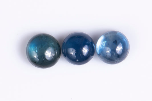 3 pieces blue sapphire 1.06ct round cabochon
