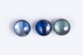 Natural blue sapphire 3 pieces 1.07ct round cabochon loose gemstones for jewelry