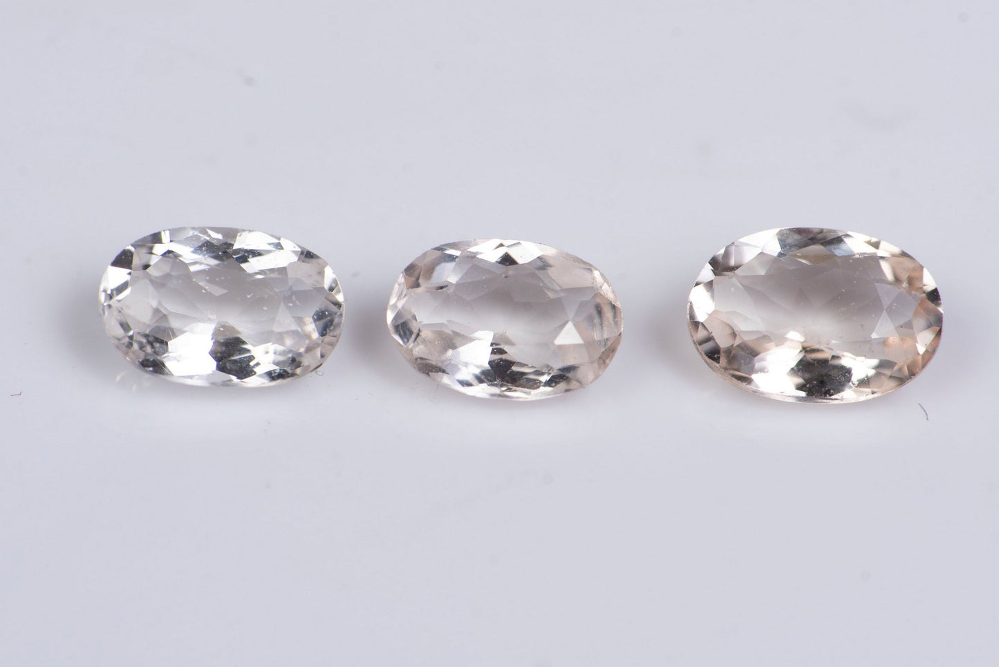 3 pieces morganite (pink beryl) 1.24ct oval cut