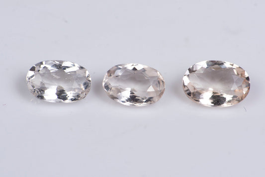 3 pieces morganite (pink beryl) 1.24ct oval cut