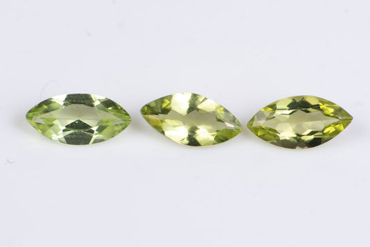 3 pieces peridot olivine 1.13ct marquise cut
