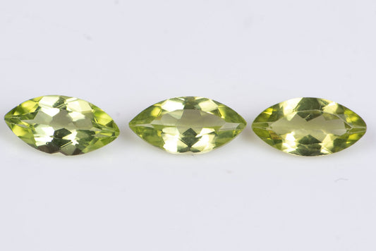 3 pieces peridot olivine 1.15ct marquise cut