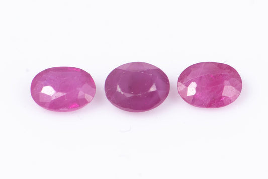 3 pieces ruby 0.23ct heated oval cut