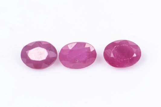 3 pieces ruby 0.30ct heated oval cut