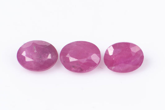 3 pieces ruby 0.31ct heated oval cut