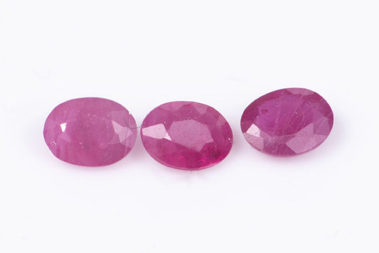3 pieces ruby 0.31ct heated oval cut