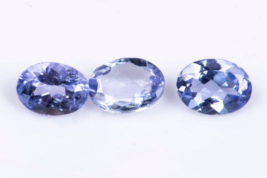 3 броя танзанит 0.44ct 4x3mm овална шлифовка